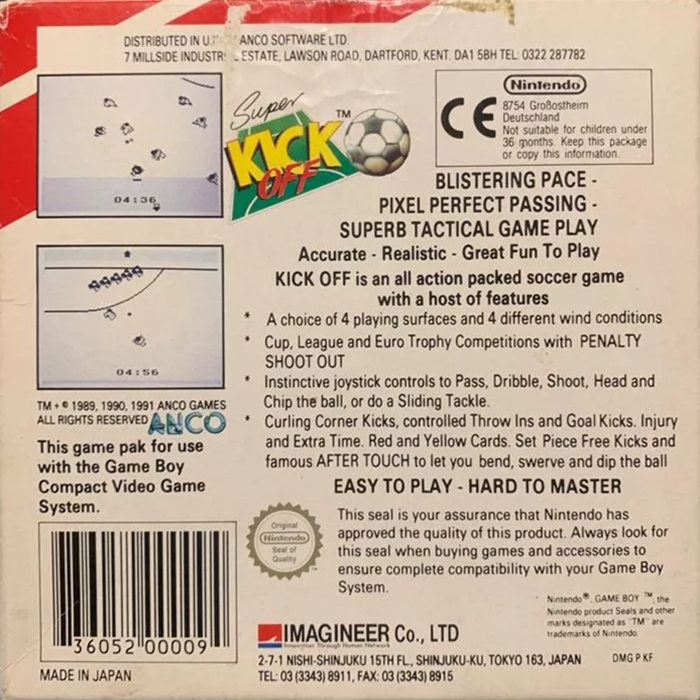 Super Kick Off — Box back