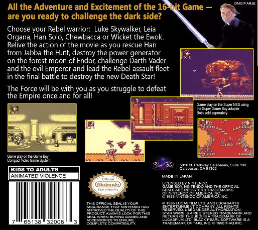 Super Star Wars : Return of the Jedi — Box back