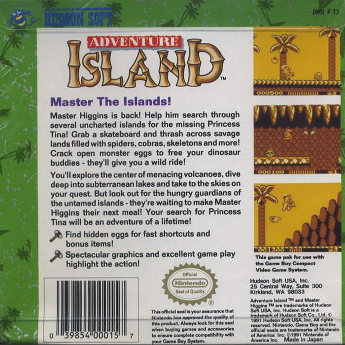Takahashi Meijin no Bouken-jima II — Box back