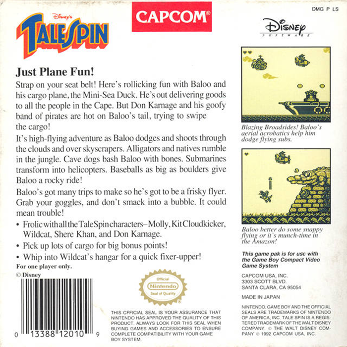 TaleSpin — Box back