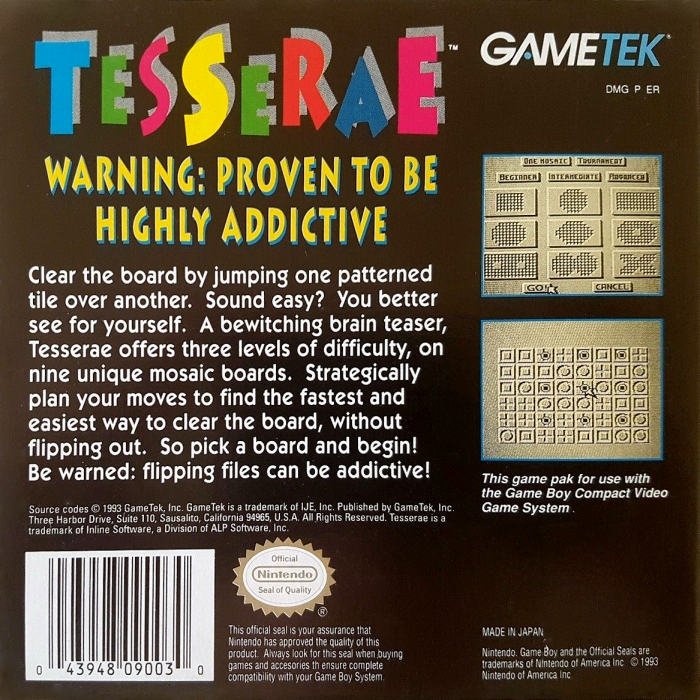 Tesserae — Box back