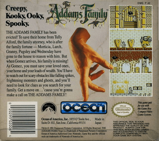 The Addams Family — Box back