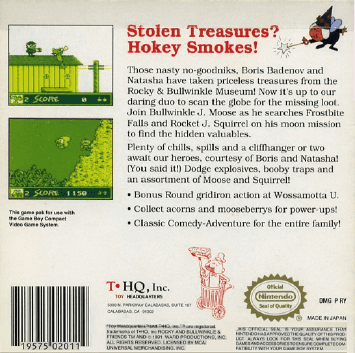 The Adventures of Rocky and Bullwinkle and Friends — Box back