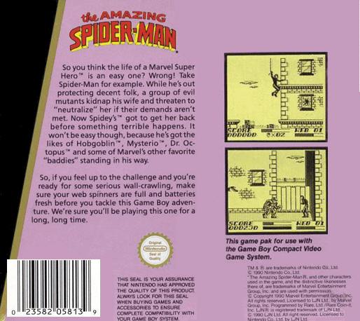 The Amazing Spider-Man — Box back