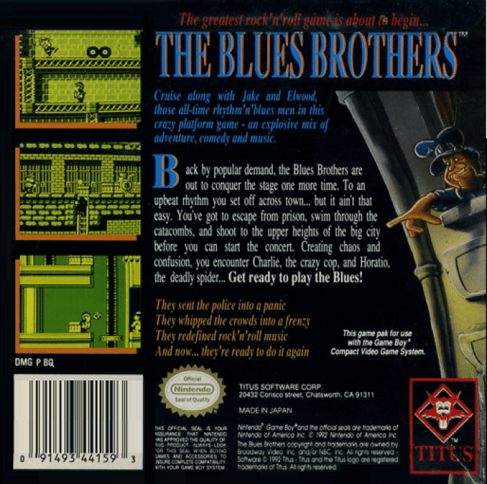 The Blues Brothers — Box back