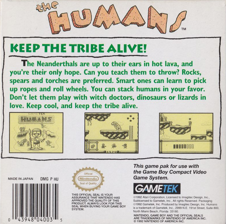 The Humans — Box back