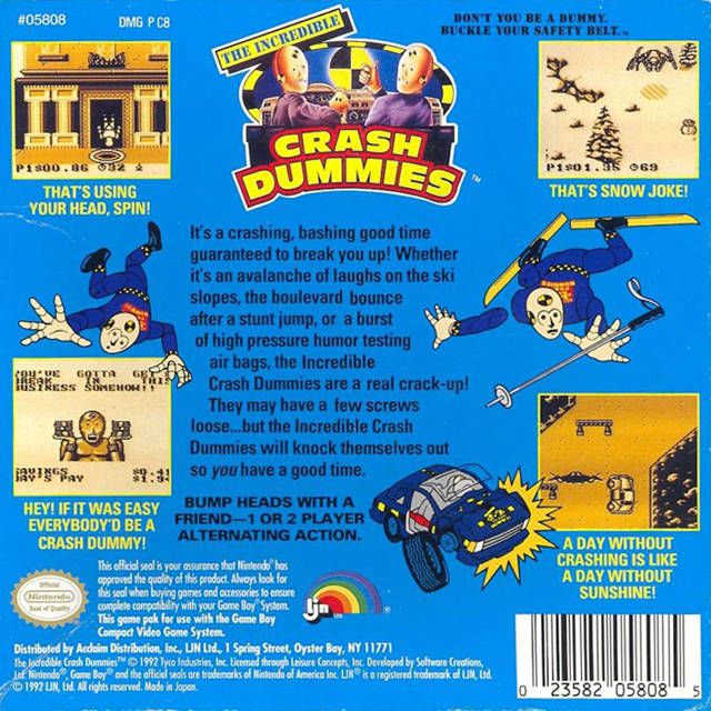 The Incredible Crash Dummies — Box back