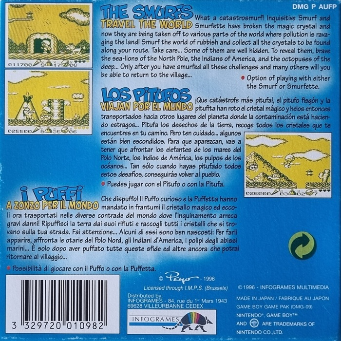 The Smurfs Travel the World — Box back