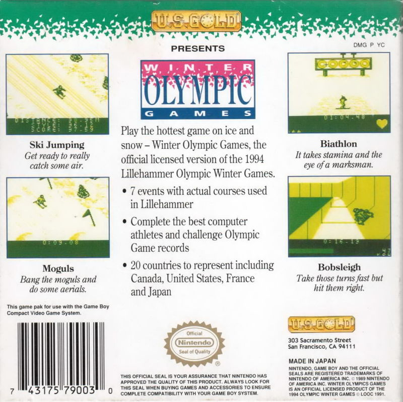 The XVII Olympic Winter Games : Lillehammer 1994 — Box back