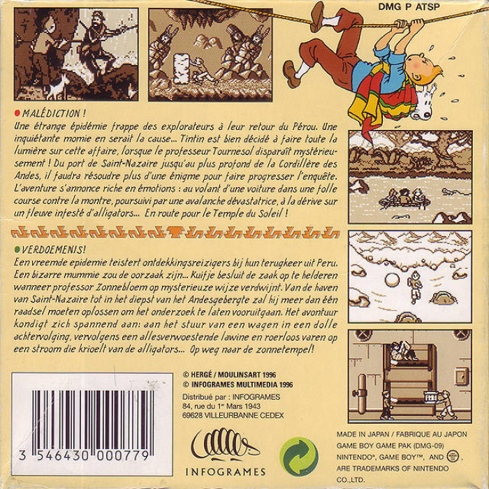 Tintin : Prisoners of the Sun — Box back