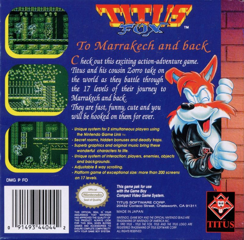 Titus the Fox : To Marrakech and Back — Box back