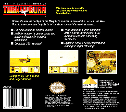 Turn and Burn — Box back