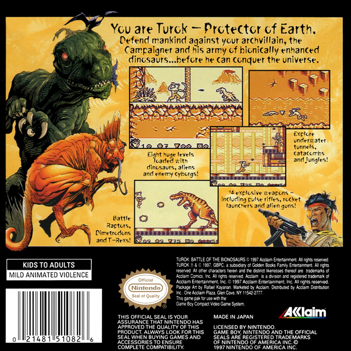 Turok : Battle Of The Bionosaurs — Box back
