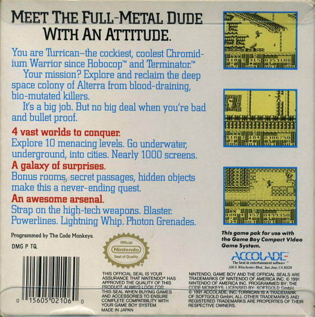 Turrican — Box back