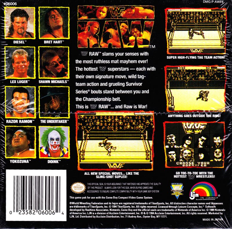 WWF Raw — Box back