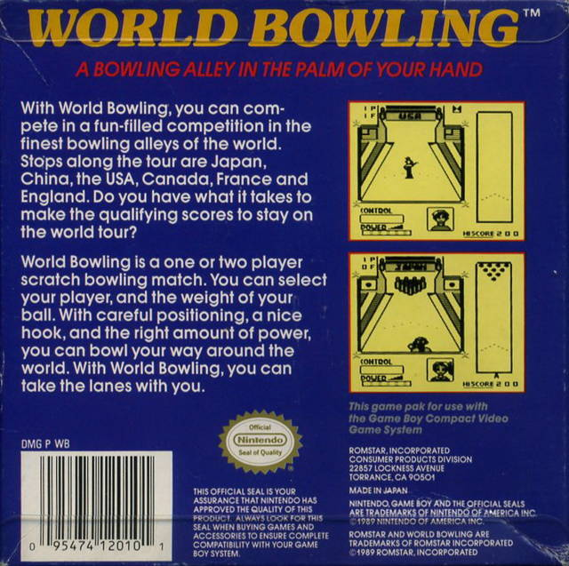 World Bowling — Box back