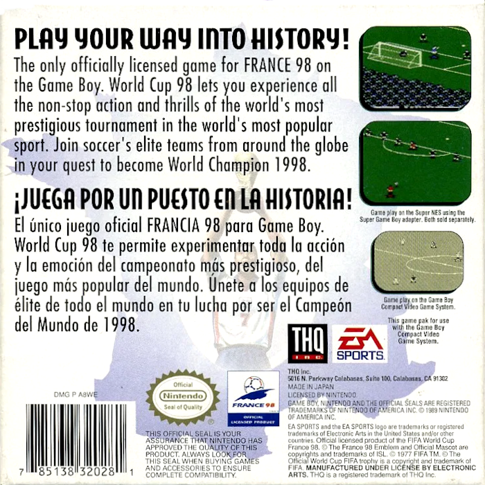 World Cup 98 — Box back