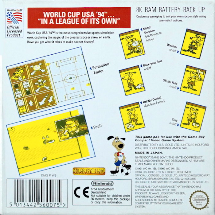 World Cup USA '94 — Box back