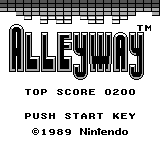 Alleyway — Title screen