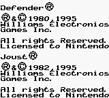 Arcade Classic No. 4 : Defender & Joust — Title screen