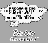 Barbie : Game Girl — Title screen