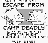 Bart Simpson's Escape from Camp Deadly — Title screen