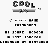 Cool Ball — Title screen
