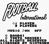 Football International — Title screen