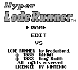 Hyper Lode Runner — Title screen