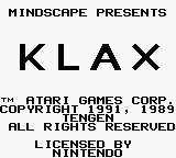 Klax — Title screen