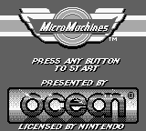 Micro Machines — Title screen