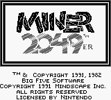 Miner 2049er — Title screen