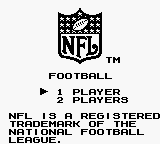 NFL Football — Title screen