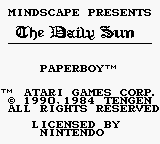 Paperboy — Title screen