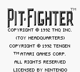 Pit-Fighter — Title screen