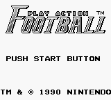 Play Action Football — Title screen