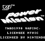 Power Mission — Title screen