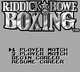 Riddick Bowe Boxing — Title screen