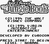 The Jungle Book — Title screen