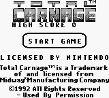 Total Carnage — Title screen
