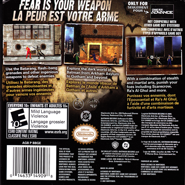 Batman Begins — Box back