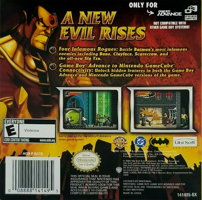 Batman : Rise of Sin Tzu — Box back