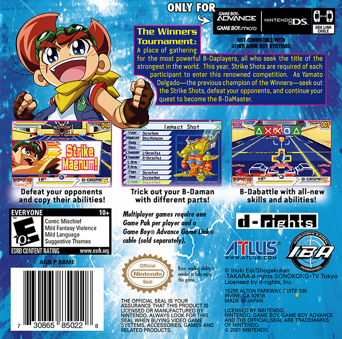 Battle B-Daman : Fire Spirits! — Box back