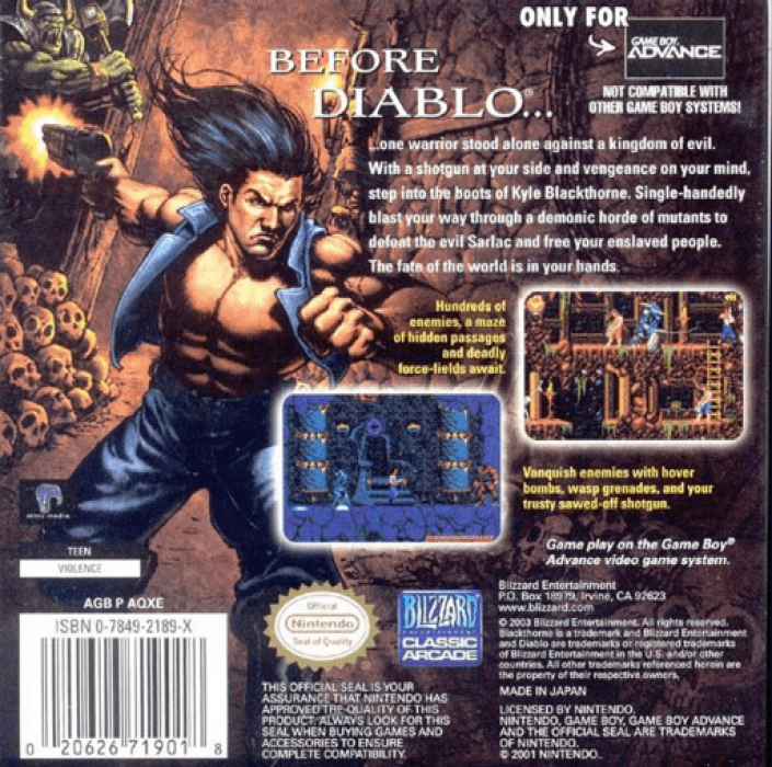 Blackthorne — Box back