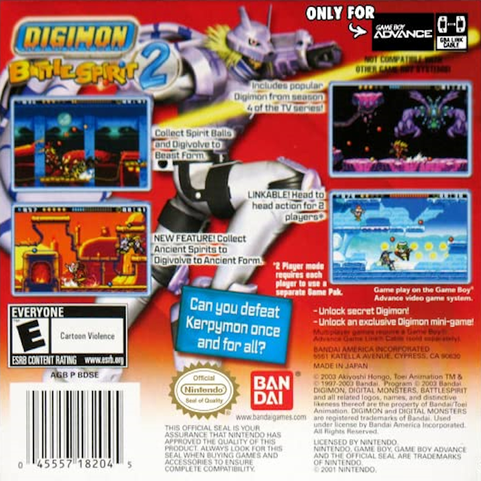 Digimon : Battle Spirit 2 — Box back