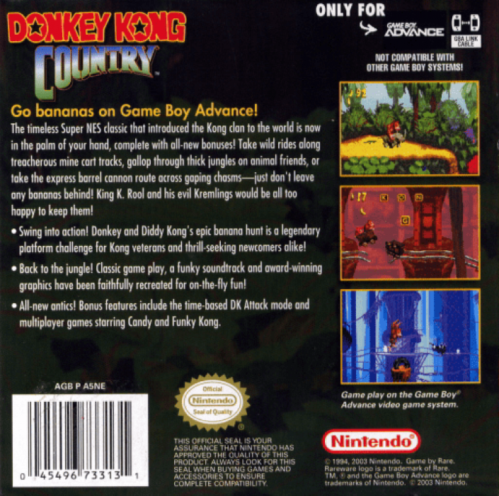Donkey Kong Country — Box back
