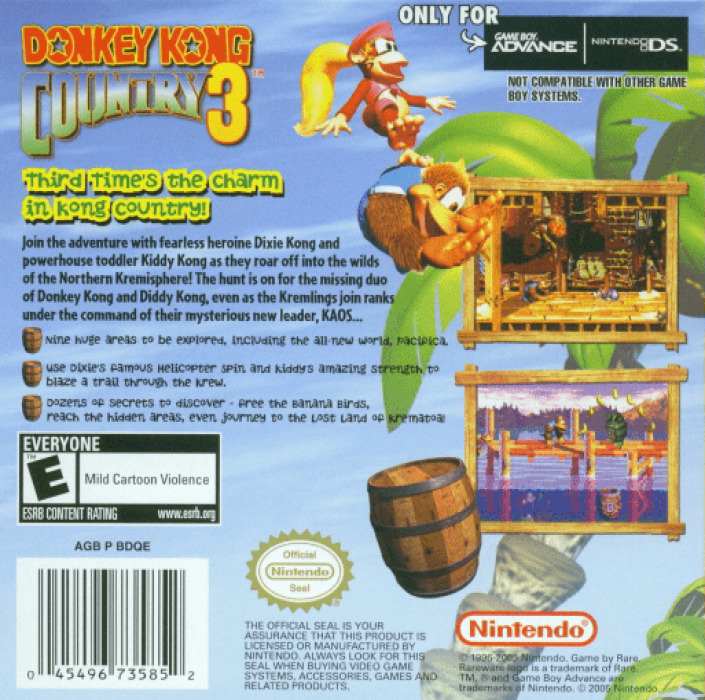 Donkey Kong Country 3 — Box back