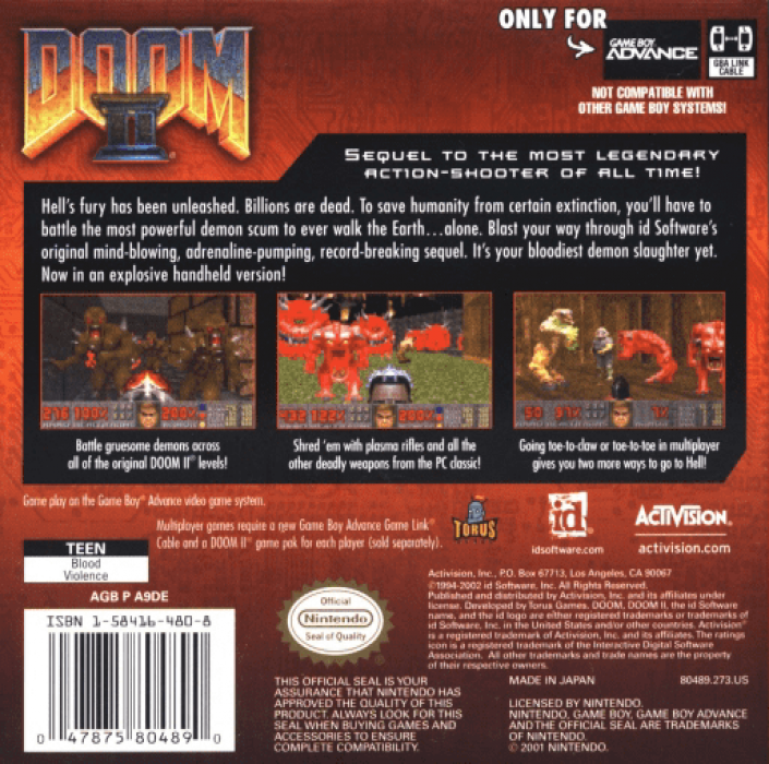 Doom II — Box back