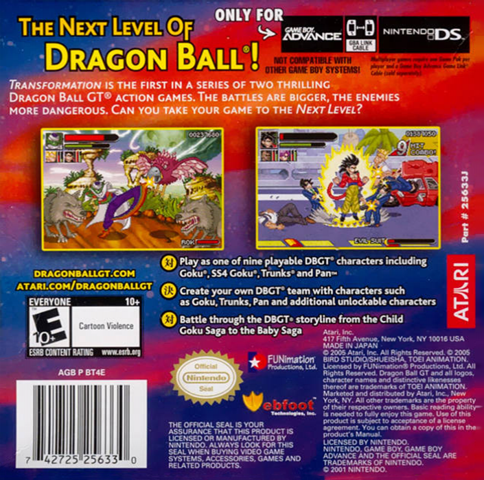 Dragon Ball GT : Transformation — Box back