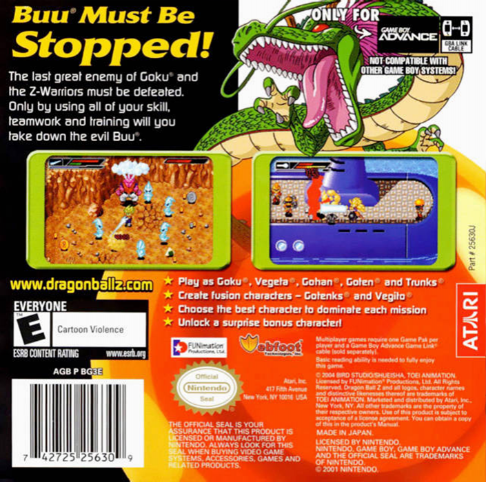 Dragon Ball Z : Buu's Fury — Box back
